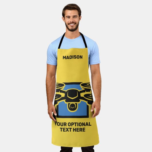 Aangepaste naam & tekst drone schort (Gedragen)