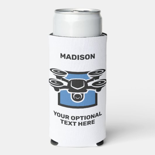 Aangepaste naam & tekst drone seltzer blikjeskoeler (Seltzer Voorkant)