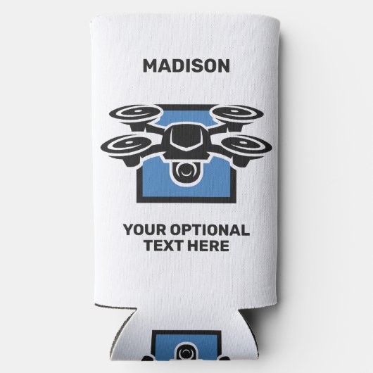 Aangepaste naam & tekst drone seltzer blikjeskoeler (Achterkant)