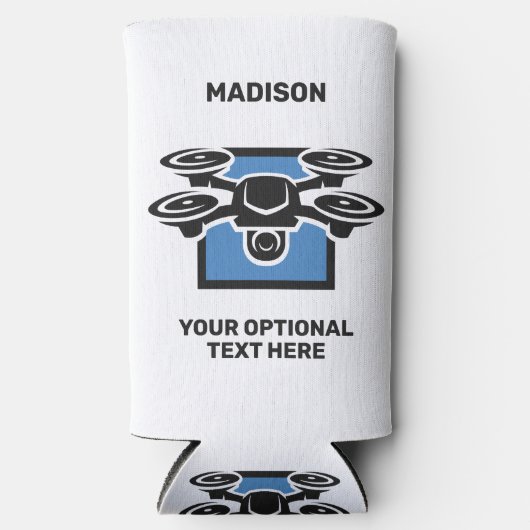 Aangepaste naam & tekst drone seltzer blikjeskoeler (Voorkant)