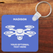 Aangepaste naam & tekst drone sleutelhanger (Achterkant)