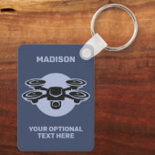 Aangepaste naam & tekst drone sleutelhanger (Achterkant)