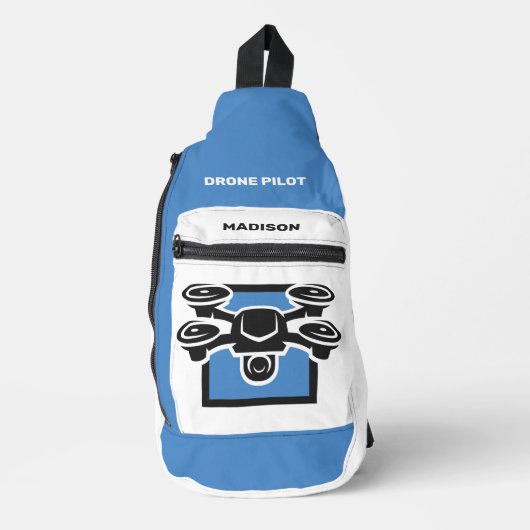 Aangepaste naam & tekst drone sling bag (Voorkant)