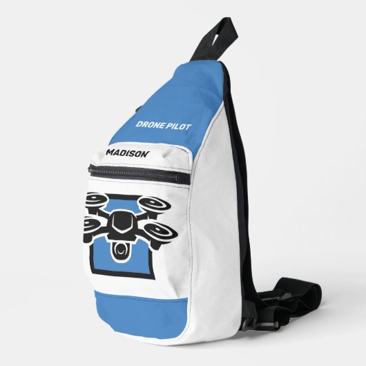 Aangepaste naam & tekst drone sling bag (Rechterhoek)