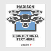 Aangepaste naam & tekst drone sticker (Vel)