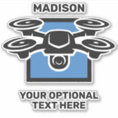 Aangepaste naam & tekst drone sticker (Voorkant)