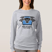 Aangepaste naam & tekst drone t-shirt (Voorkant)