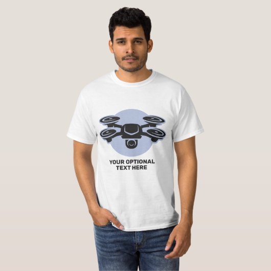 Aangepaste naam & tekst drone t-shirt (Voorkant volledig)
