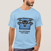 Aangepaste naam & tekst drone t-shirt (Voorkant)