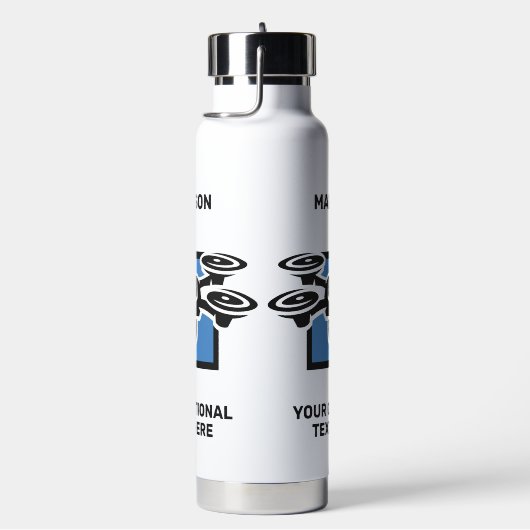 Aangepaste naam & tekst drone waterfles (Rechts)
