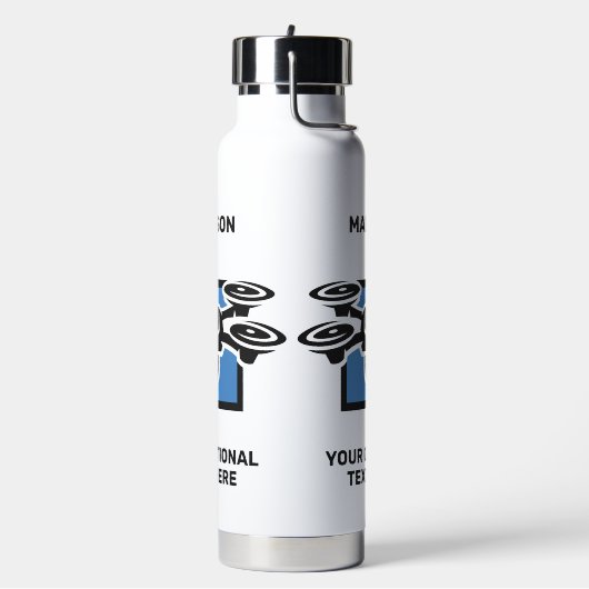 Aangepaste naam & tekst drone waterfles (Links)
