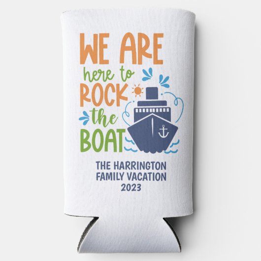 Aangepaste naam, tekst en jaar cruise seltzer blikjeskoeler (Voorkant)