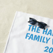 Aangepaste naam, tekst en jaar cruise strandlaken (In situ)