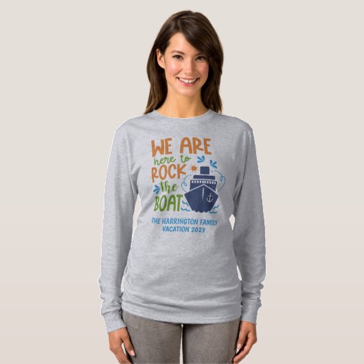 Aangepaste naam, tekst en jaar cruise t-shirt (Voorkant volledig)