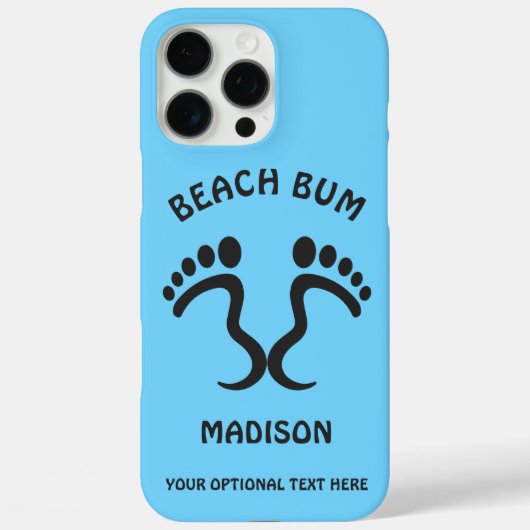 Aangepaste naam, tekst en kleur Beach Bum Case-Mate iPhone Case (Achterkant)
