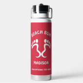 Aangepaste naam, tekst en kleur Beach Bum Waterfles (Achterkant)