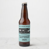 Aangepaste naam, tekst en kleur Camper Bier Etiket (Voorkant)