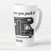 Aangepaste naam, tekst en kleur Camper Latte Mok (Rechterhoek)