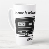 Aangepaste naam, tekst en kleur Camper Latte Mok (Linkerhoek)