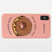 Aangepaste naam, tekst en kleur DONUT-telefoongeva Case-Mate iPhone Case (Achterkant (horizontaal))
