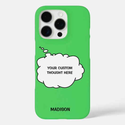 Aangepaste naam, tekst en kleur Gedachtebel Case-Mate iPhone Case (Achterkant)