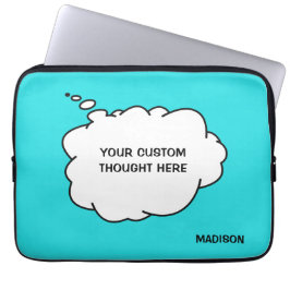 Aangepaste naam, tekst en kleur Gedachtevorm Laptop Sleeve
