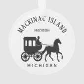Aangepaste naam, tekst en kleur Mackinac Island Ornament (achterkant)
