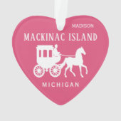 Aangepaste naam, tekst en kleur Mackinac Island Ornament (achterkant)