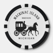 Aangepaste naam, tekst en kleur Mackinac Island Poker Chips (Voorkant)