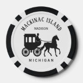 Aangepaste naam, tekst en kleur Mackinac Island Poker Chips (Achterkant)