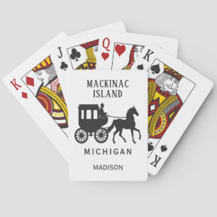 Aangepaste naam, tekst en kleur Mackinac Island Pokerkaarten