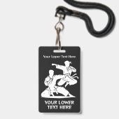 Aangepaste naam, tekst en kleur martial arts badge (Voorzijde met lanyard)