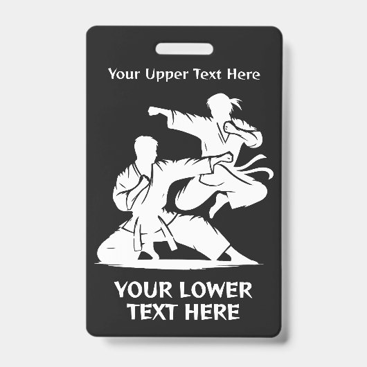 Aangepaste naam, tekst en kleur martial arts badge (Voorzijde)