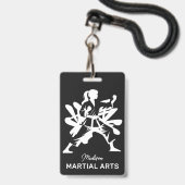 Aangepaste naam, tekst en kleur martial arts badge (Voorzijde met lanyard)