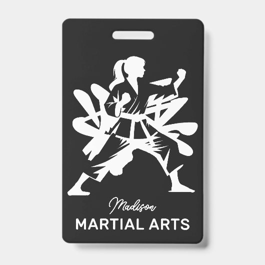 Aangepaste naam, tekst en kleur martial arts badge (Voorzijde)