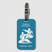 Aangepaste naam, tekst en kleur martial arts bagagelabel (Voorkant (verticaal))