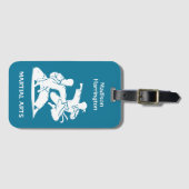Aangepaste naam, tekst en kleur martial arts bagagelabel (Voorkant (horizontaal))