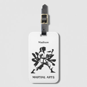 Aangepaste naam, tekst en kleur martial arts bagagelabel