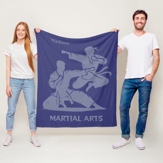 Aangepaste naam, tekst en kleur martial arts fleece deken (In situ)