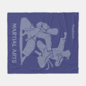 Aangepaste naam, tekst en kleur martial arts fleece deken (Voorkant (Horizontaal))
