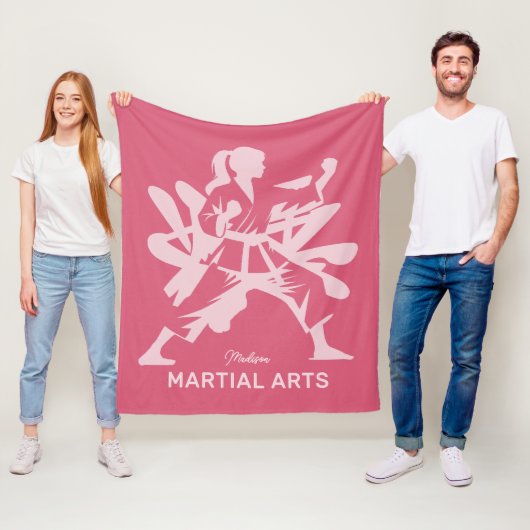 Aangepaste naam, tekst en kleur martial arts fleece deken (In situ)