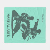Aangepaste naam, tekst en kleur martial arts fleece deken (Voorkant (Horizontaal))