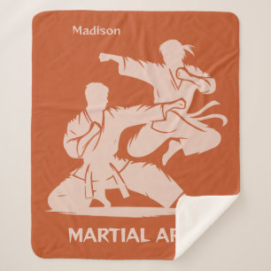 Aangepaste naam, tekst en kleur martial arts sherpa deken