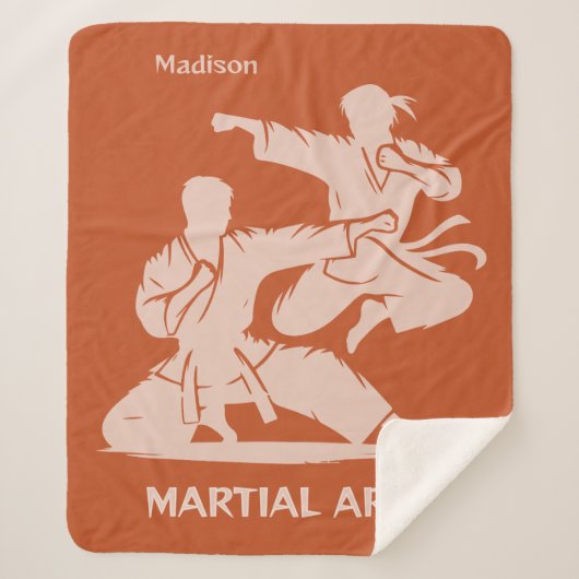 Aangepaste naam, tekst en kleur martial arts sherpa deken (Voorkant)