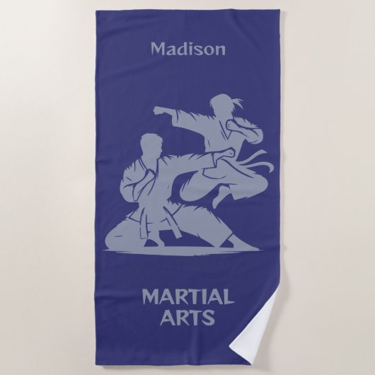 Aangepaste naam, tekst en kleur martial arts strandlaken (Voorkant)