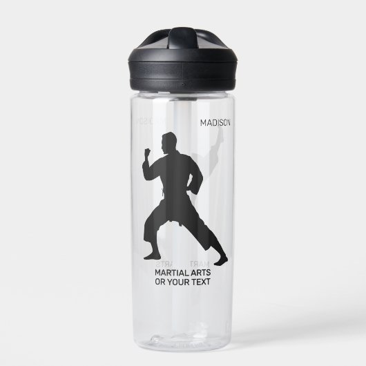 Aangepaste naam, tekst en kleur martial arts waterfles (Voorkant)