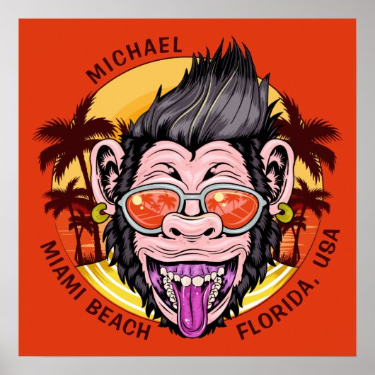 Aangepaste naam, tekst en kleur poster met deelsle (Voorkant)