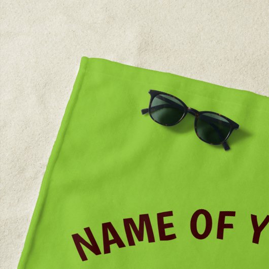 Aangepaste naam, tekst en kleur voor elke aap strandlaken (In situ)