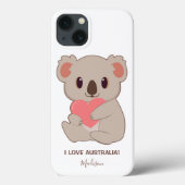 Aangepaste naam, tekst en kleurenliefde Koala Case-Mate iPhone Case (Achterkant)