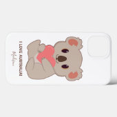 Aangepaste naam, tekst en kleurenliefde Koala Case-Mate iPhone Case (Achterkant (horizontaal))